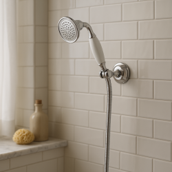 Huber Victoriańska ręczna słuchawka prysznicowa z uchwytem ściennym chrom 63.03H.CR