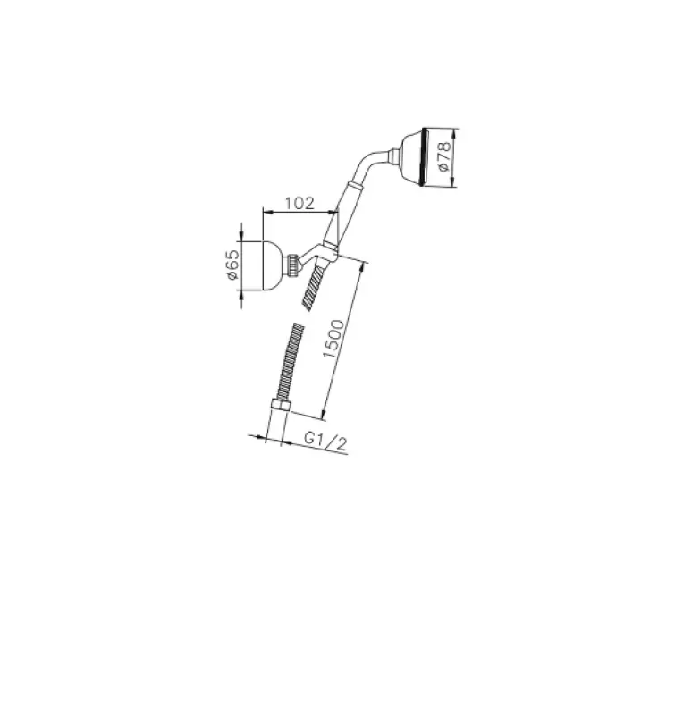 Huber Victoriańska ręczna słuchawka prysznicowa z uchwytem ściennym chrom 63.03H.CR